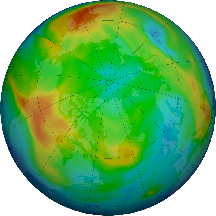 Arctic ozone map for 29 December 2016